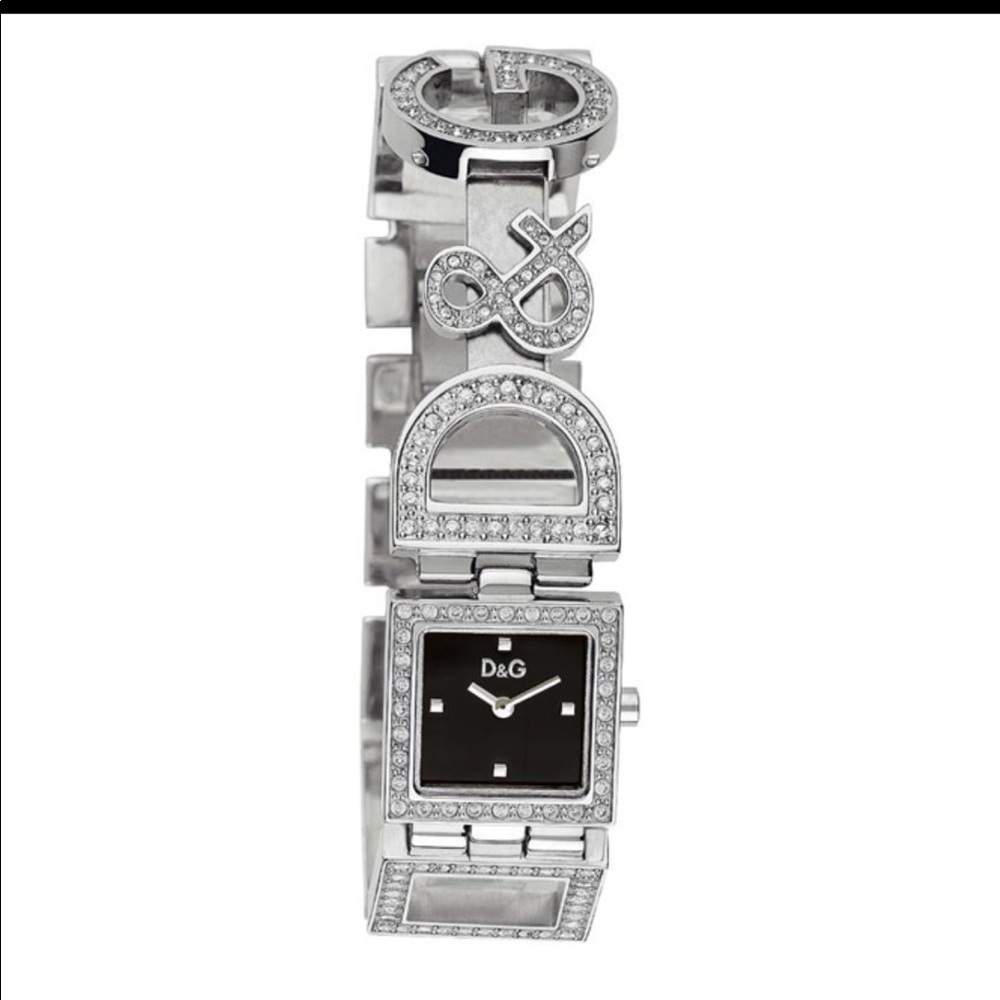 D&G Dolce & Gabbana NIGHT & DAY Steel Crystal Stone Bracelet Watch